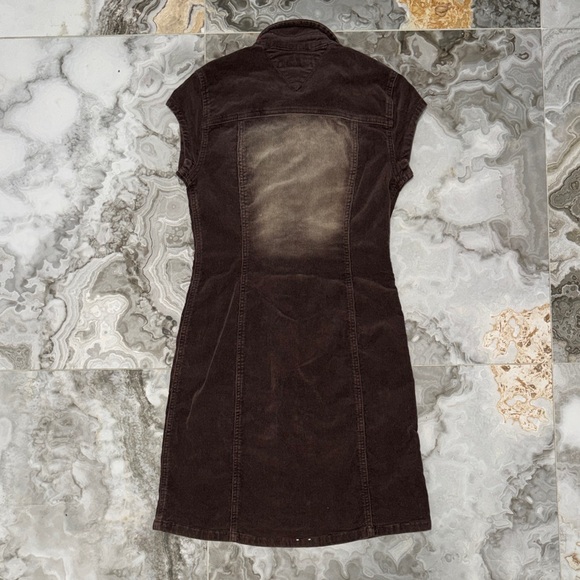 Brown Velour Button-Down Dress - Picture 3 of 3